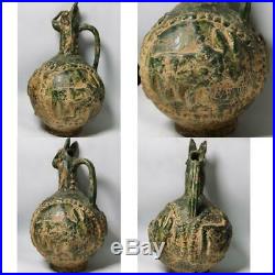 12th13th century Ceramic Glazed Islamic Rare Ewer With Cows 26x13 cm