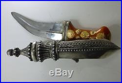 1863 Silver Jambiya Scabbard Amber Gold Dagger US State Dept Gift South Yemen