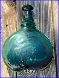 18th century Persian saddle flask Middle Eastern Medieval glass chestnut