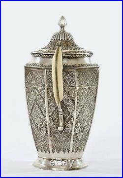 1900's Persian Sterling Silver Tea Pot Teapot Marked 499 Gram