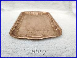 19c Vintage Old Islamic Mosque Hand Etching Brass Serving Tray Islam Collectible