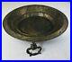 19th C Antique Middle Eastern Copper Bowl Tray Hammered Handled Engraved 14 Di