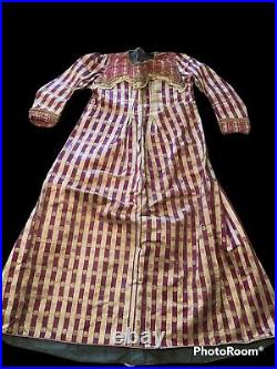 19th Century ANTIQUE OTTOMAN TURKISH METALLIC SILK DRESS ANTERI