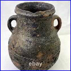 19th Century Turkish Pottery Vessel Islamic Terra Cotta Jug Olive Oil or Yoghurt