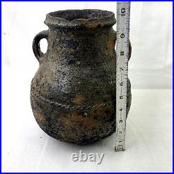 19th Century Turkish Pottery Vessel Islamic Terra Cotta Jug Olive Oil or Yoghurt