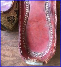 19thC Persian Turkish Ottoman Empire Embroidered Slippers Shoes Antique Moroccan