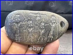 1st CE Sassanian near eastern king & animal sacrifice intaglio stone amulet