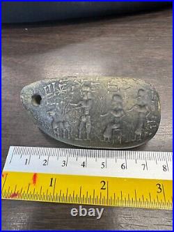 1st CE Sassanian near eastern king & animal sacrifice intaglio stone amulet