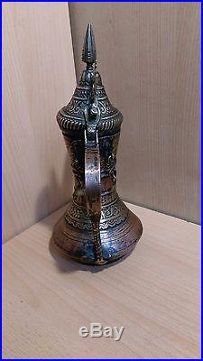 20# Old Antique Islamic / Ottoman / Oman / Saudi Nizwa Dallah Pot Arabic Copper