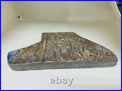 200 BC intercultural lapis lazuli stone engraved fighters Bactrian relief tablet