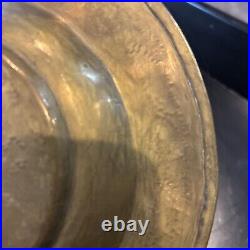 20th Century Islamic Middle Eastern Brass Inlaid with Silver Cairo Ware Tray 17