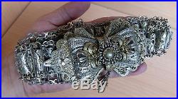 21# Old Antique Islamic / Ottoman / Persian Belt Silver Plated