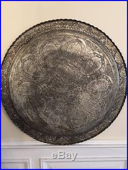 27 1/2 Inches Antique Copper Hand Made Middle East Tray