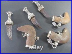 3 Antique Solid Silver Omani Khanjar Jambiya Daggers
