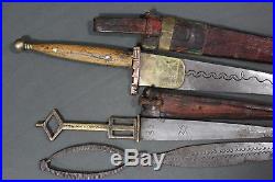3 x Tuareg telek daggers Maghreb, mid 20th