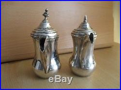 35# Old Islamic Saudi / Omani Solid Silver Tea Set, 2 Pots, 10 Cups, 1 Plate