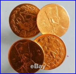 4x 22ct GOLD mid 19thC antique half toman Nasir al Din Coins 7.2gms