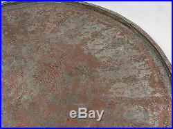 52.4 inch huge Antique orient Islamic ottoman Hammer Engraved copper table Tray