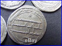 5x RARE EARLY Islamic SILVER dirhams 1,200+yrs old Abbasid Umayyad Arab Oman