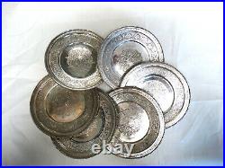 6 Plate Set Antique RARE Persian KHOSROW Islamic 84 Silver middle eastern 161mm