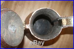 72 cm BIG Original Antique Dallah Coffee Pot Middle East Bedouin RedCopper Tin