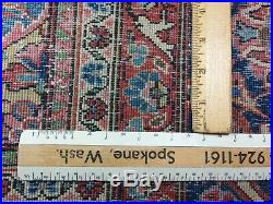 89x122 RUG HAND KNOTTED WOOL ORIENTAL Antique Blue Red Handmade Floral 7'x10ft