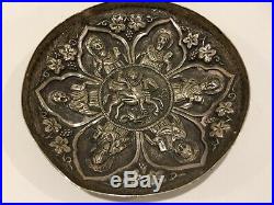 A Highly Collectable Greek Ottoman Reposse 18 Th Century Embossed Silver Dish