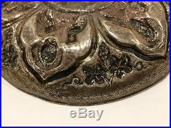 A Highly Collectable Greek Ottoman Reposse 18 Th Century Embossed Silver Dish