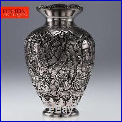 ANTIQUE 20thC PERSIAN SOLID SILVER EXCEPTIONAL VASE, JALALI, ISFAHAN c. 1900