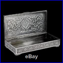 ANTIQUE 20thC PERSIAN SOLID SILVER REPOUSSE BOX, ISFAHAN c. 1900