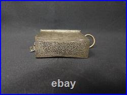 ANTIQUE 3¼ Silver Koran Travel Box North African FINE ENGRAVING Islamic Amulet