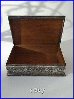 ANTIQUE ANGLO INDIAN PERSIAN STEEL INLAID KOFTGARI DAMASCENE BOX LATE 19th CENT
