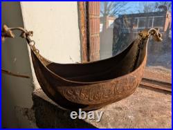 ANTIQUE Copper KASHKUL, ISLAMIC, ARABIC ART, Copper Sufi Beggars Bowl