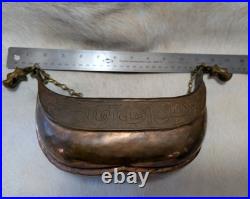 ANTIQUE Copper KASHKUL, ISLAMIC, ARABIC ART, Copper Sufi Beggars Bowl