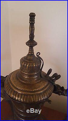 Antique Islamic Arabian Artifact Nizwa Tinned Copper & Brass Coeffe Pot Dallah