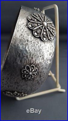 Antique Islamic Persian Ottoman Turkish Solid Silver Fillgree Box Turquoise Lapi