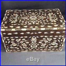 Antique Islamic Persian Syrian Ottoman Damascus Large Wooden Box M. O. P & Silver