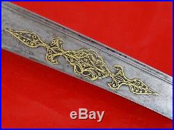 ANTIQUE ISLAMIC SWORD YATAGHAN TURKISH OTTOMAN GOLD SILVER dagger knife blade