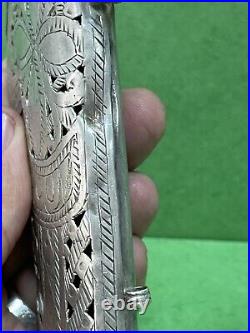 ANTIQUE MIDDLE EASTERN ARABIC SWORD Engraved SILVER Handel 57grams R7