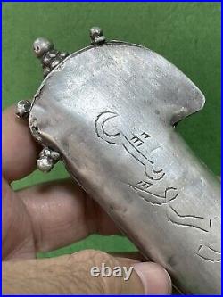 ANTIQUE MIDDLE EASTERN ARABIC SWORD Engraved SILVER Handel 57grams R7