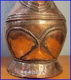 ANTIQUE Middle Eastern MOORISH Tinned Solid COPPER EWER 12.5 Tall Classic