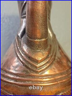 ANTIQUE Middle Eastern MOORISH Tinned Solid COPPER EWER 12.5 Tall Classic