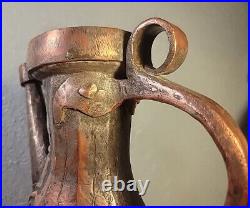 ANTIQUE Middle Eastern MOORISH Tinned Solid COPPER EWER 12.5 Tall Classic