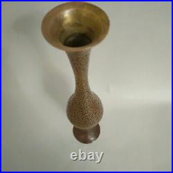 ANTIQUE RARE 19th HAND MADE EGYPT COPPER BRASS VASE FOR DECORATION COLLECTION