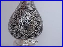 Antique Signed Persian Islamic Isfahan Solid Silver Ewer By Vartan 387 Grams