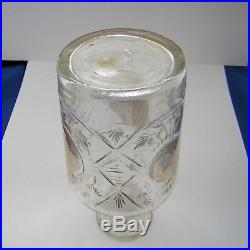 ANTIQUE TURKISH BEYKOZ GLASS BOTTLE Gilt Decorated clear Glass 19 Century