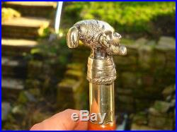Antique Unusual Handle Malacca Silver Pl Asian Middle Eastern Man Walking Stick