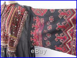 Afghan Nuristan antique dress Jumlo cotton wedding embroidered coins rare