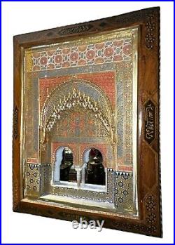 Alhambra Mosque Polychrome Gesso Relief Plaque