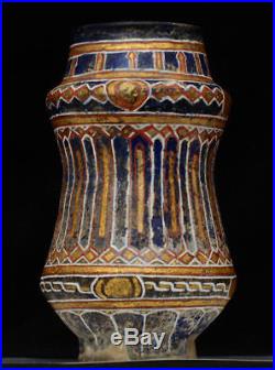 An Early Persian Islamic middle Eastern ceramic jar / albarello (13/14th c.)